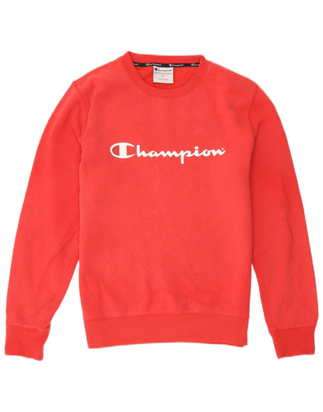 Champion Herre Grafisk Sweatshirt Jumper Medium Rød Bomuld