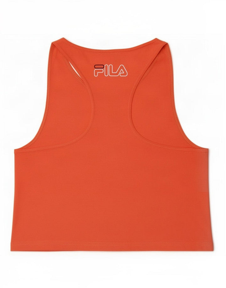 Fila Kvinders Grafisk Crop Vest Top UK 12 Medium Orange Polyester