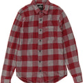 HOLLISTER Mens Shirt Small Burgundy Check Cotton Vintage Hollister and Second-Hand Hollister from Messina Hembry 