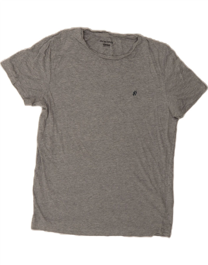 JACK & JONES Mens Regular Fit T-Shirt Top Medium Grey Cotton Vintage Jack & Jones and Second-Hand Jack & Jones from Messina Hembry 