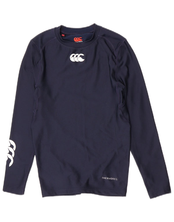 Canterbury Dame Grafisk Top Langærmet UK 10 Small Navy Blue Polyester