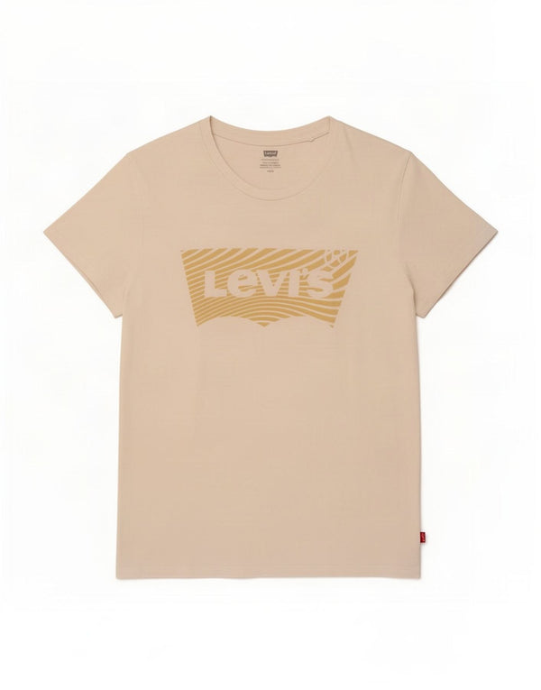 Levi's Dame Grafisk T-Shirt Top UK 14 Stor Hvid