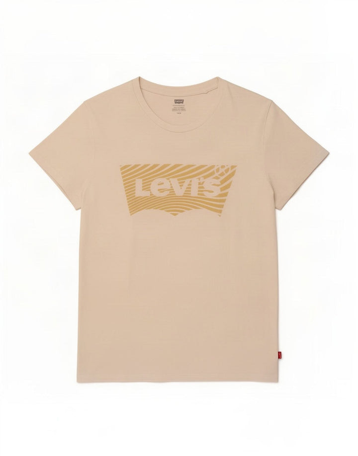 Levi's Dame Grafisk T-Shirt Top UK 14 Stor Hvid