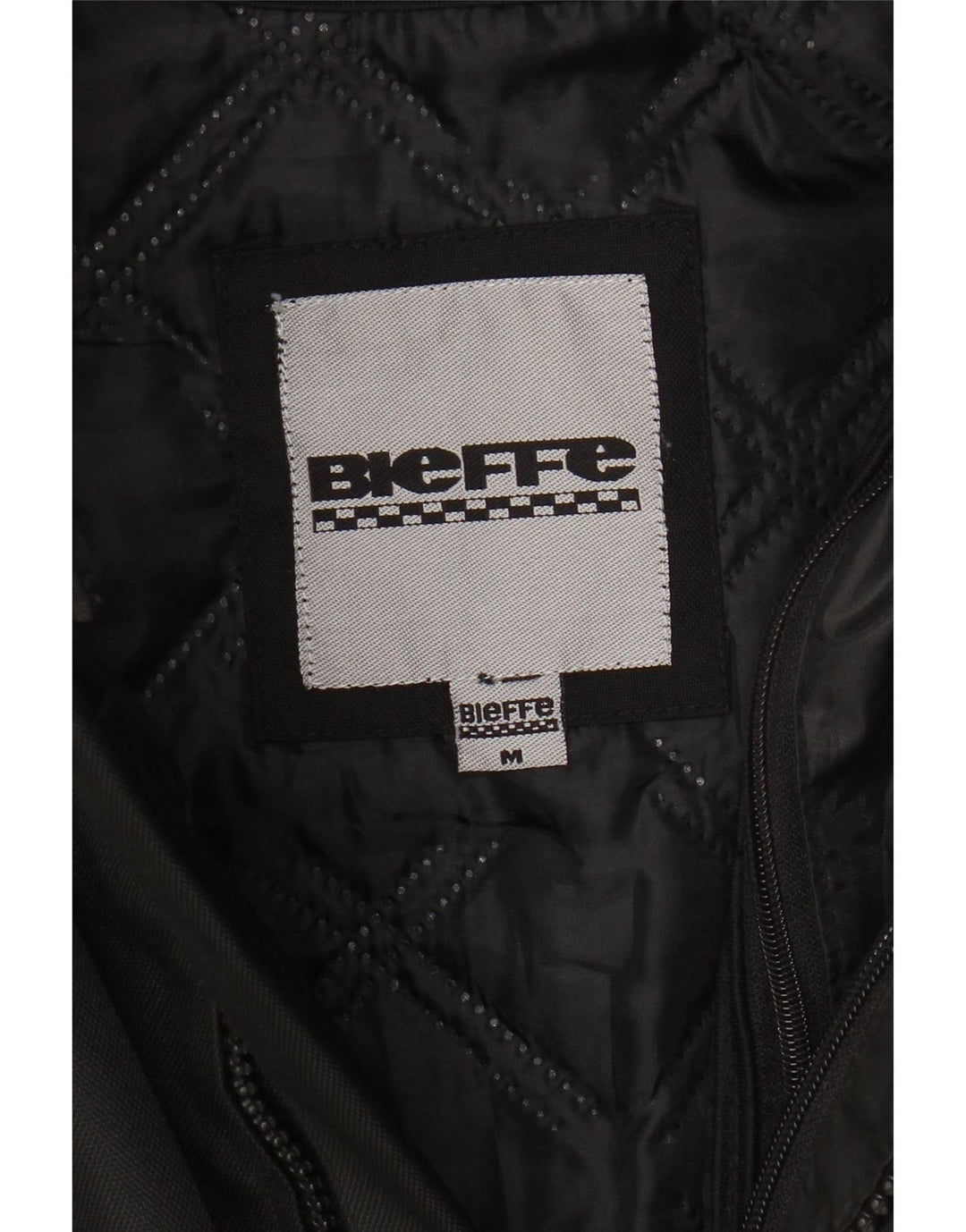 BIEFFE Mens Graphic Bomber Jacket UK 38 Medium Black Colourblock Vintage Bieffe and Second-Hand Bieffe from Messina Hembry 