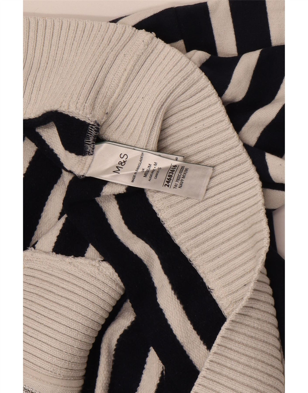 Marks & Spencer Dame sweater med lynlås i halsen UK 14 Medium Navy Blue