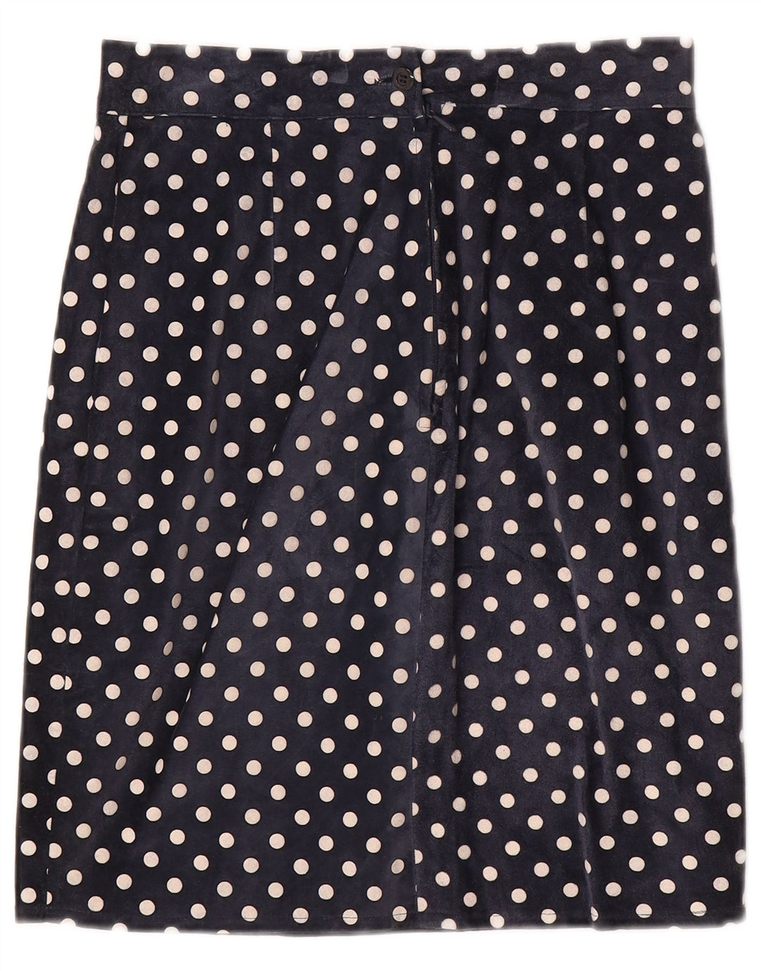 Vintage lige nederdel til kvinder W28 Medium Marineblå Polka Dot