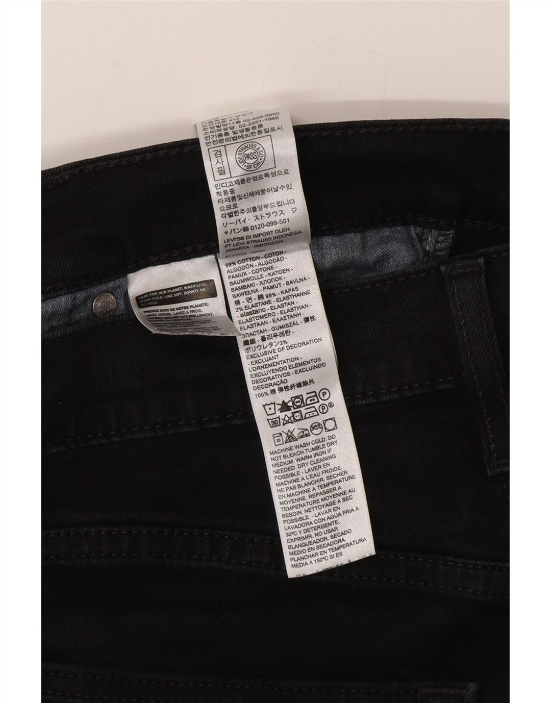 Levi's Herre 512 Tapered Slim Jeans W30 L32 Sort Bomuld