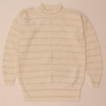 VINTAGE Womens Turtle Neck Jumper Sweater UK 16 Large White Striped Vintage Vintage and Second-Hand Vintage from Messina Hembry 