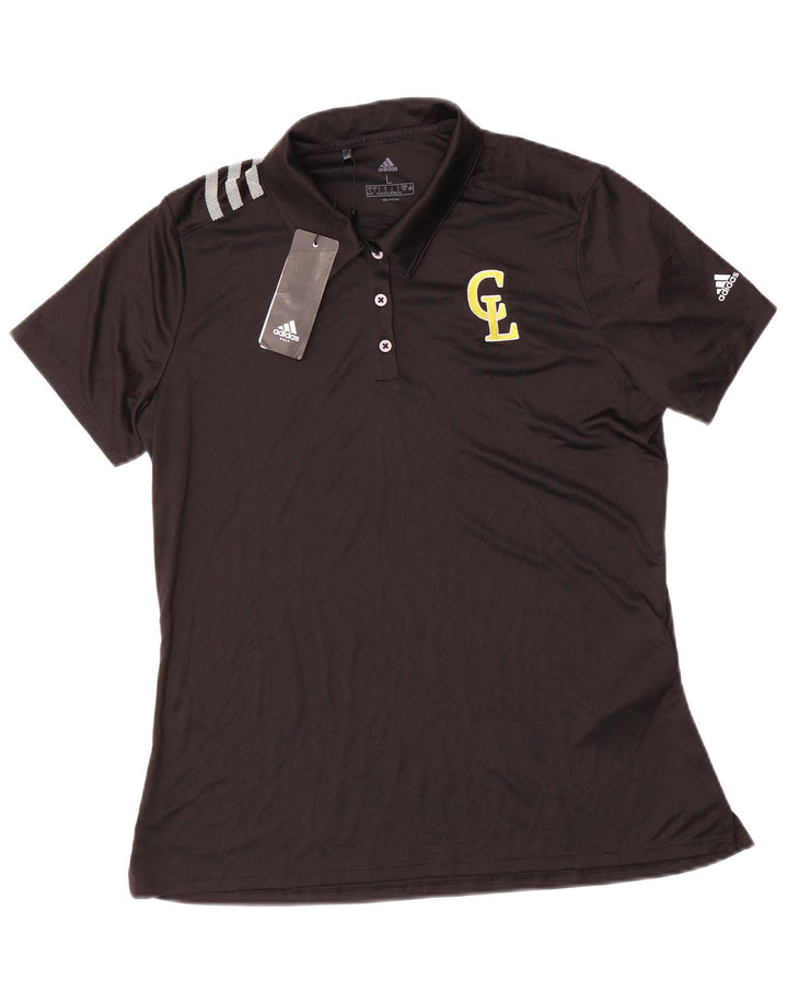 Adidas Dame Polo Shirt UK 16/18 Large Black Polyester