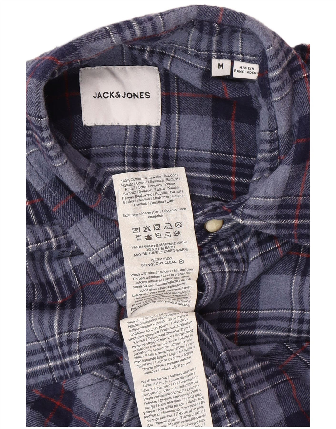 Jack & Jones Herre flannelskjorte Medium marineblå ternet bomuld