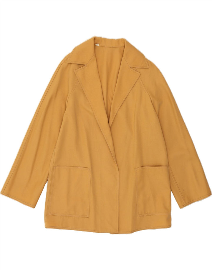 VINTAGE Womens Open Blazer Jacket IT 40 Small Yellow Virgin Wool Vintage Vintage and Second-Hand Vintage from Messina Hembry 