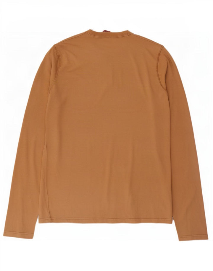 Zara Herre Grafisk Top Langærmet XL Beige Bomuld