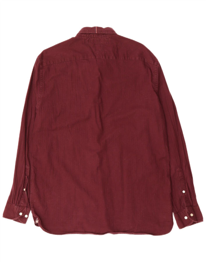 TOMMY HILFIGER Herre Regular Fit skjorte XL rødbrun bomuld