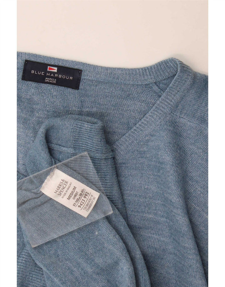 Marks & Spencer Herre Blue Harbor V-hals sweater Medium Akryl