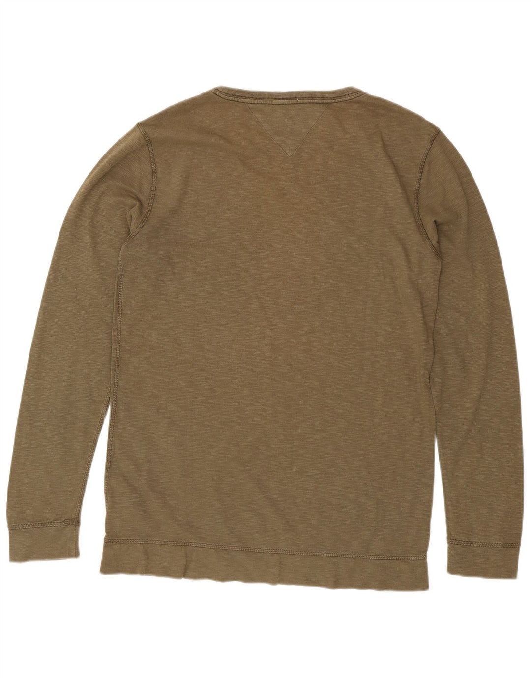 TOMMY HILFIGER Mens Crew Neck Jumper Sweater Medium Khaki Cotton