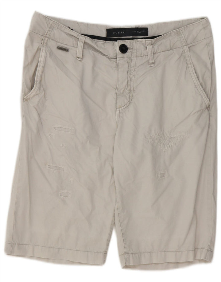 Guess Distressed Chino Shorts til mænd W29 Små grå bomuld