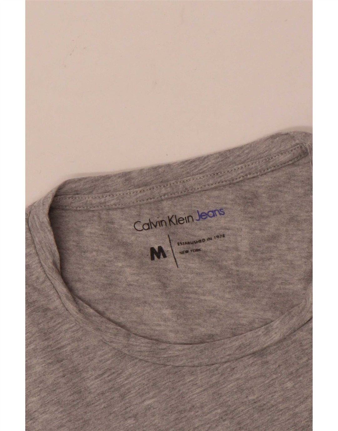 Calvin Klein Jeans Herre grafisk T-shirt Top Medium Grey Flecked