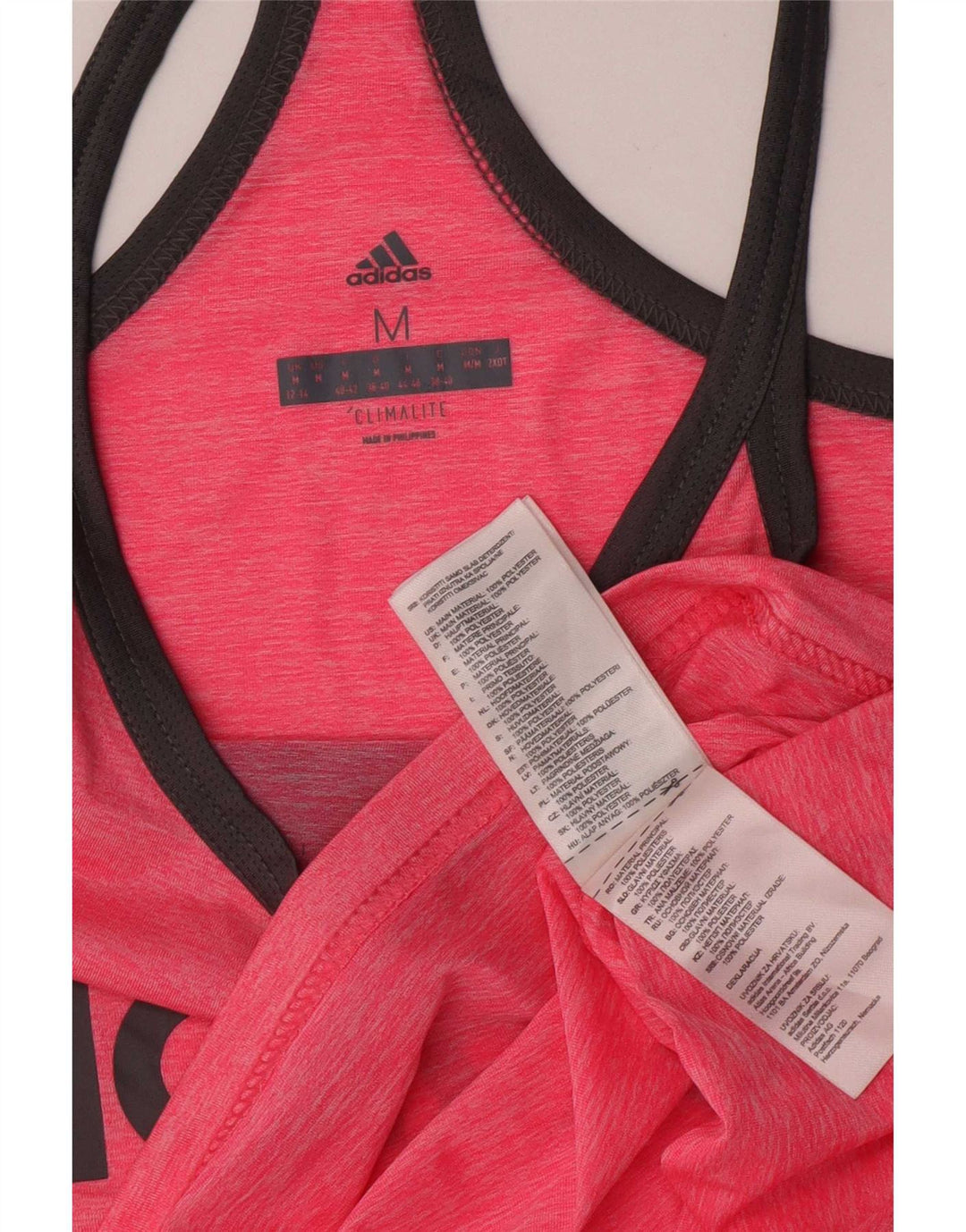 Adidas Dame Climacool Grafisk Vest Top UK 12/14 Medium Pink Polyester