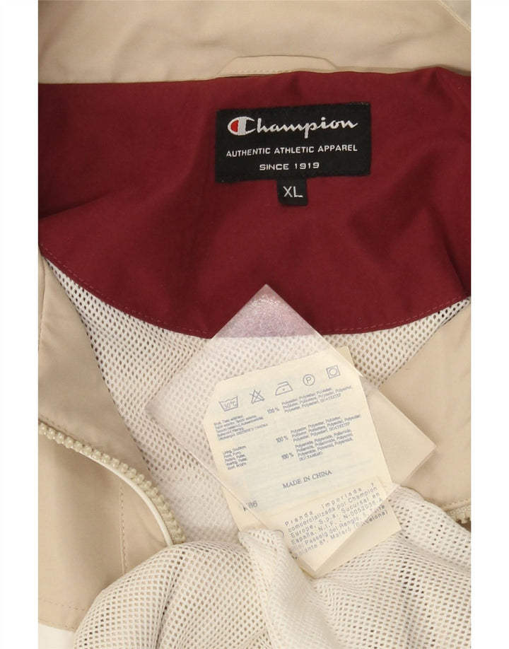 Champion Herre Bomber Jacket UK 42 XL Beige Colourblock Polyester