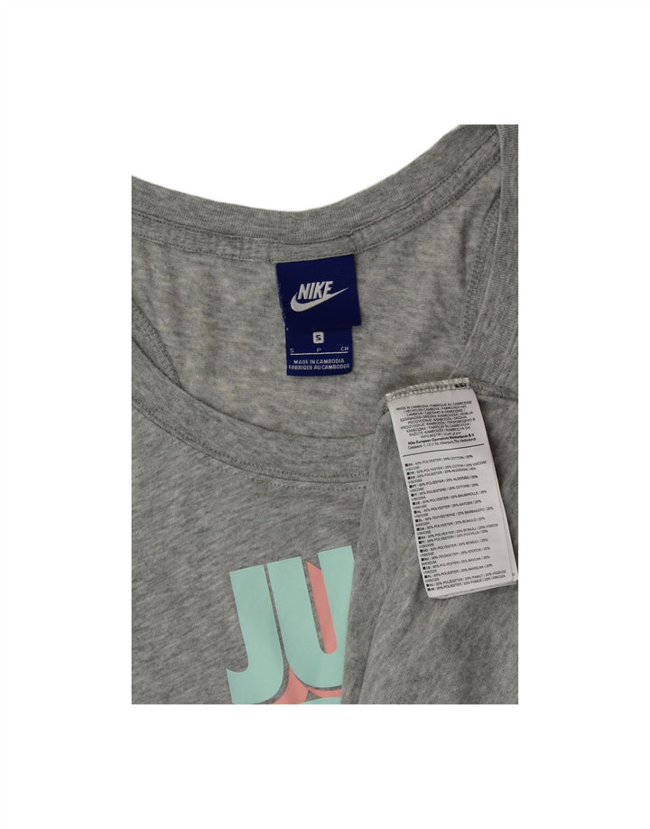 NIKE Womens Graphic Vest Top UK 10 Small Grey Polyester