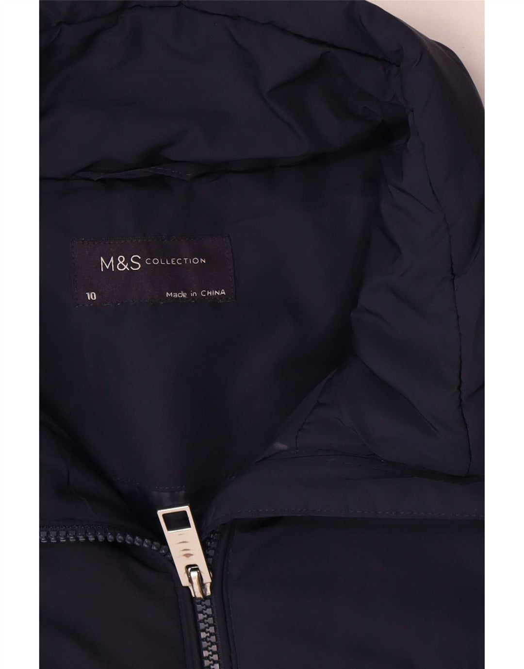 Marks & Spencer polstret jakke til kvinder UK 10 Lille marineblå polyester