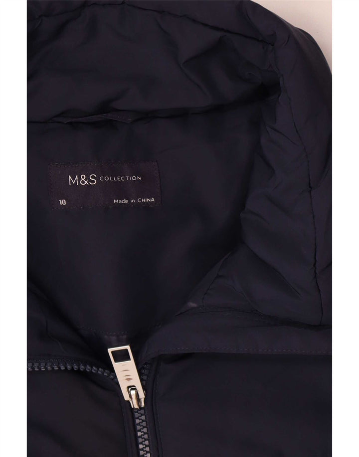 Marks & Spencer polstret jakke til kvinder UK 10 Lille marineblå polyester