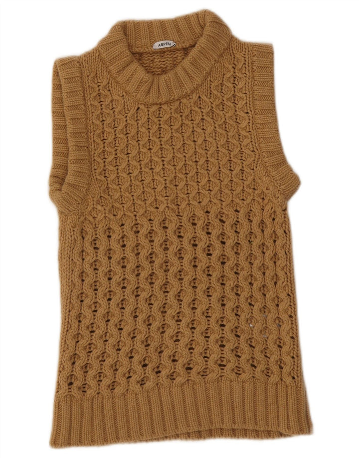 Aspesi Dame Vest Tank Top IT 40 Lille Brun Uld