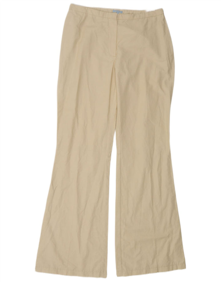 Vero Moda Dame Bootcut Casual Bukser EU 40 Medium W30 L30 Beige Bomuld