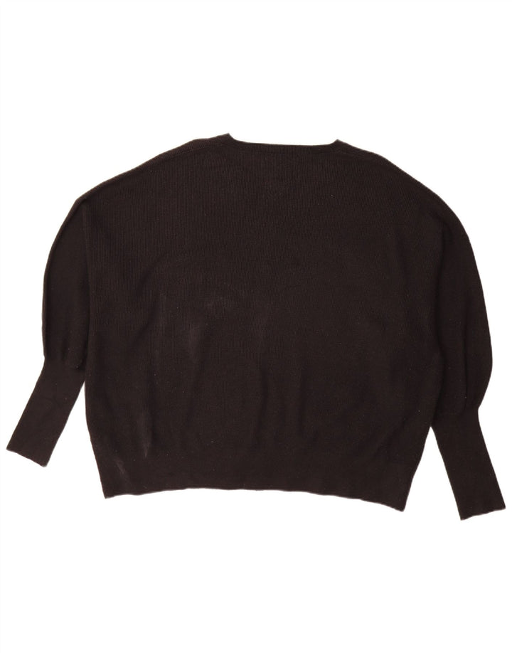 Marks & Spencer Dame Oversized V-hals sweater UK 18 XL Sort