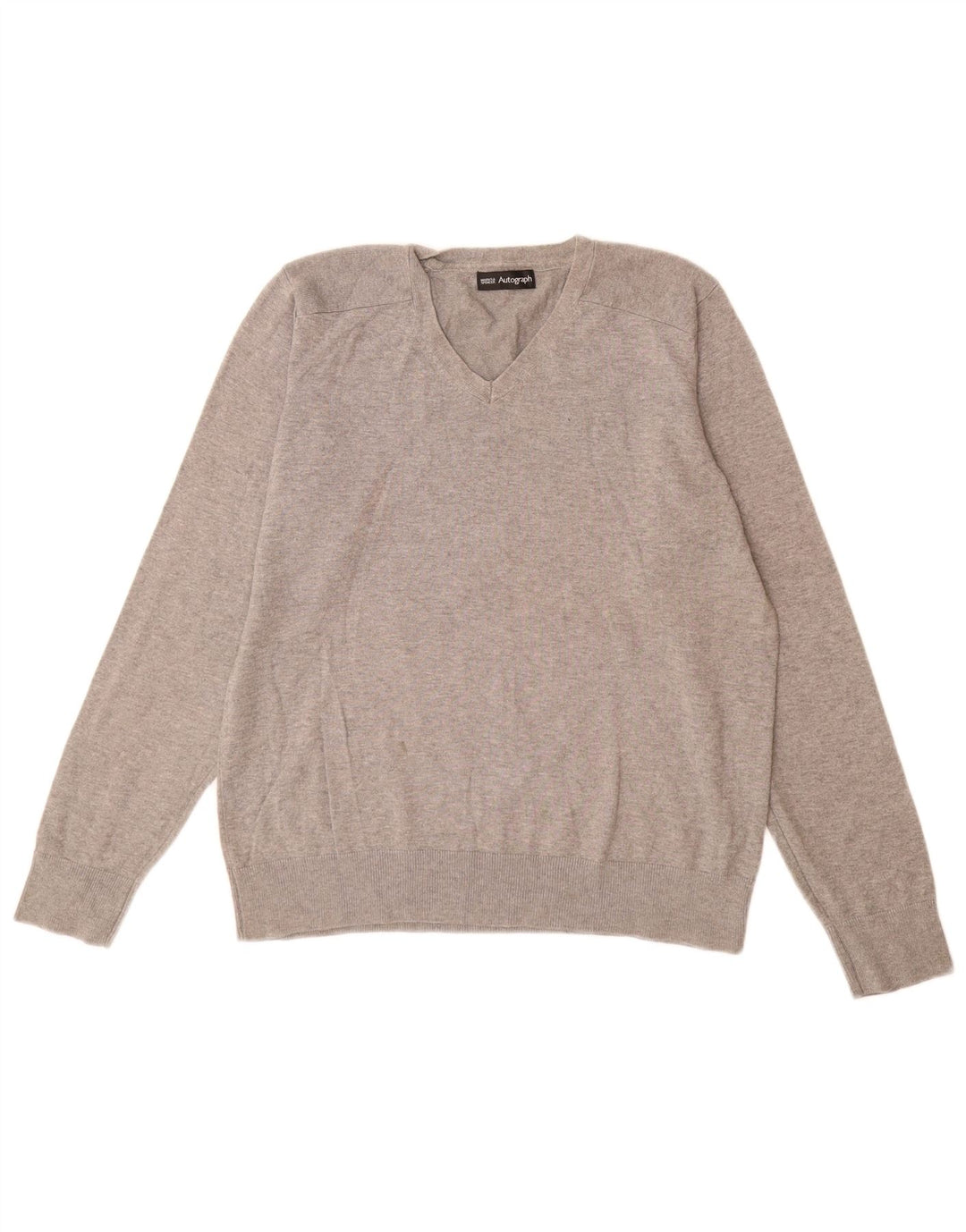 Marks & Spencer Dame Autograph V-hals Jumper Sweater UK 14 Medium Grey