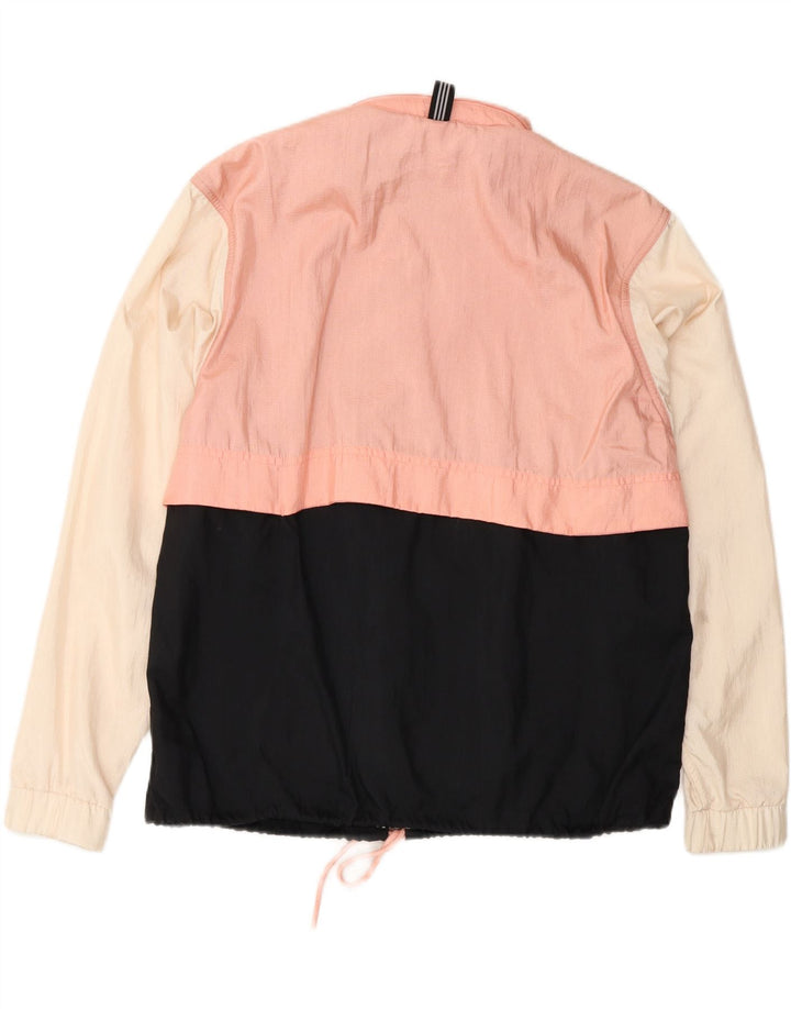 Adidas Dame Oversized regnjakke UK 6 XS Pink Colourblock Nylon