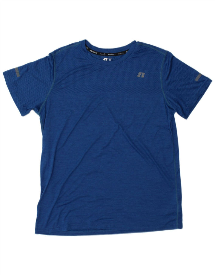 RUSSELL ATHLETIC Drenge Dri-Power T-Shirt Top 15-16 år 2XL Blå Nylon