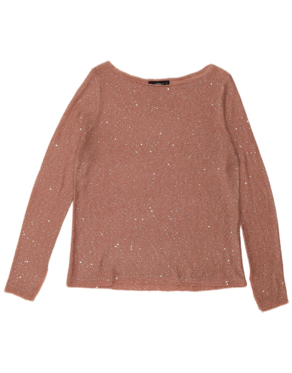 Zara Dame Boat Neck Jumper Sweater UK 14 Medium Pink