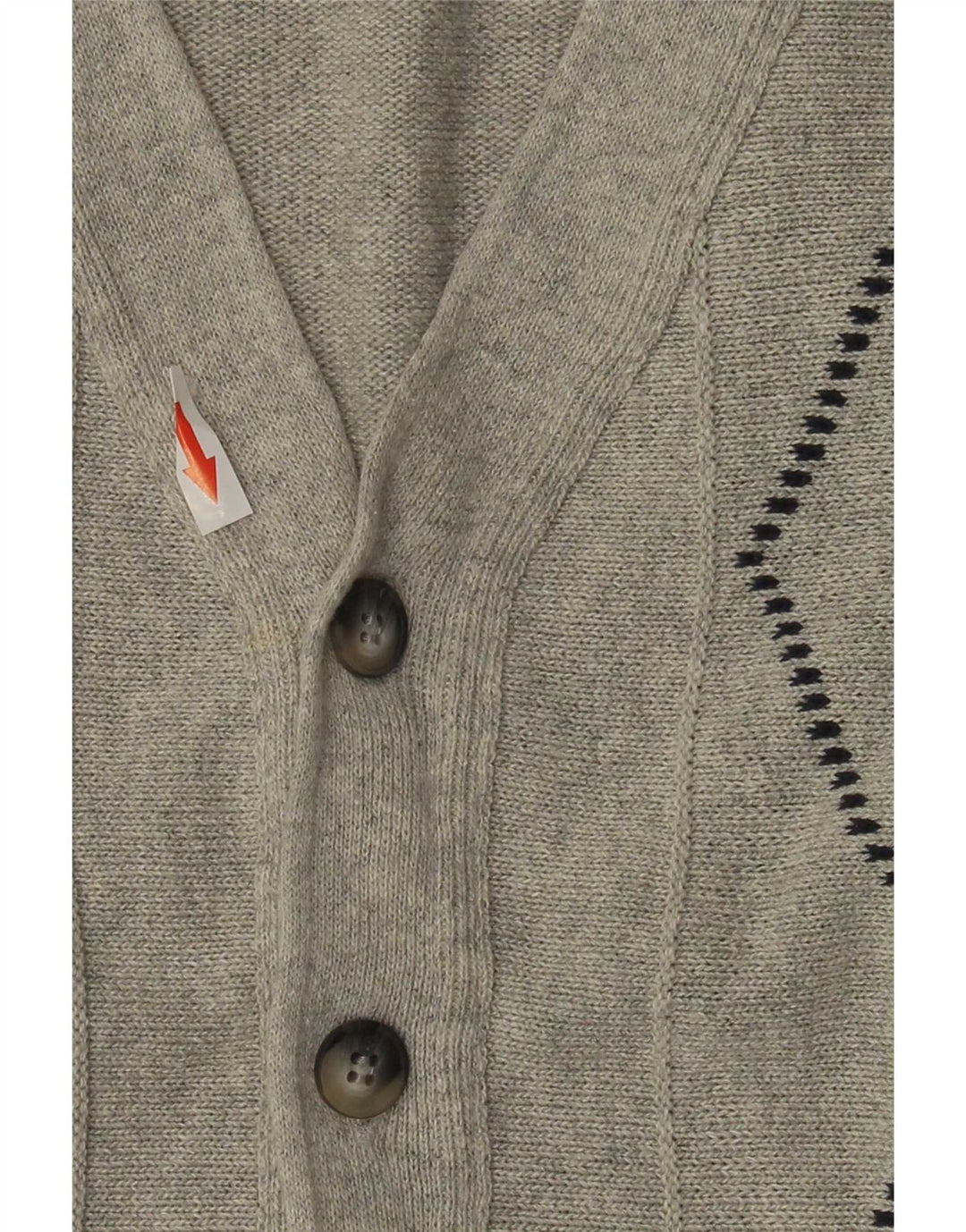 Roger Kent Herre Cardigan Sweater IT 52 Large Grey Argyle/Diamond