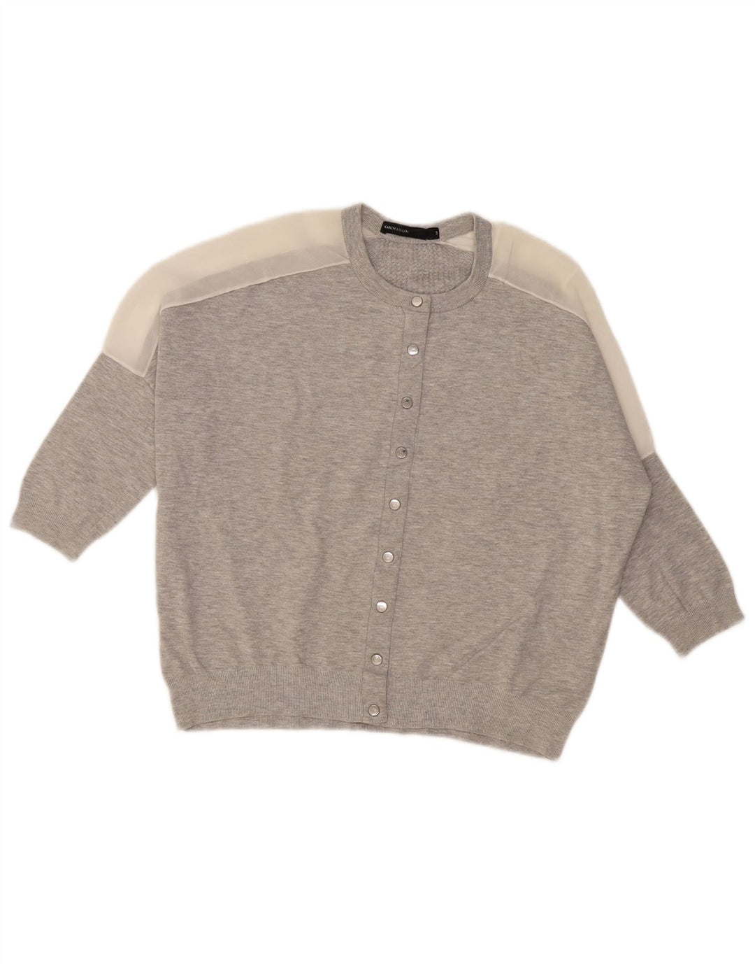 Karen Millen Dame Loose Fit Cardigan Sweater Størrelse 3 Medium Grå