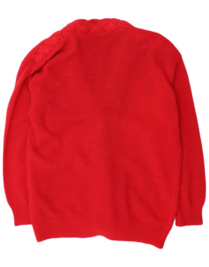 Max Dine Dame Cardigan Sweater UK 18 XL Rød lammeuld