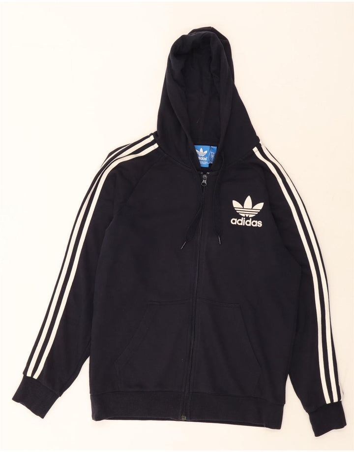 Adidas Hættetrøje med lynlås til mænd mellem marineblå bomuld