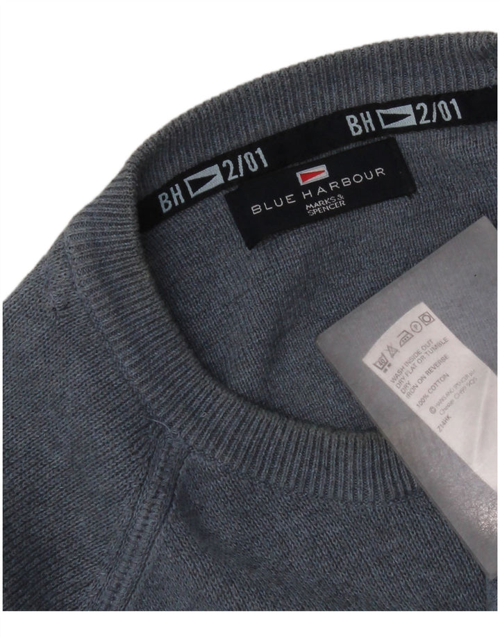 Marks & Spencer Herre Blue Harbor Crew Neck sweater Medium Blue