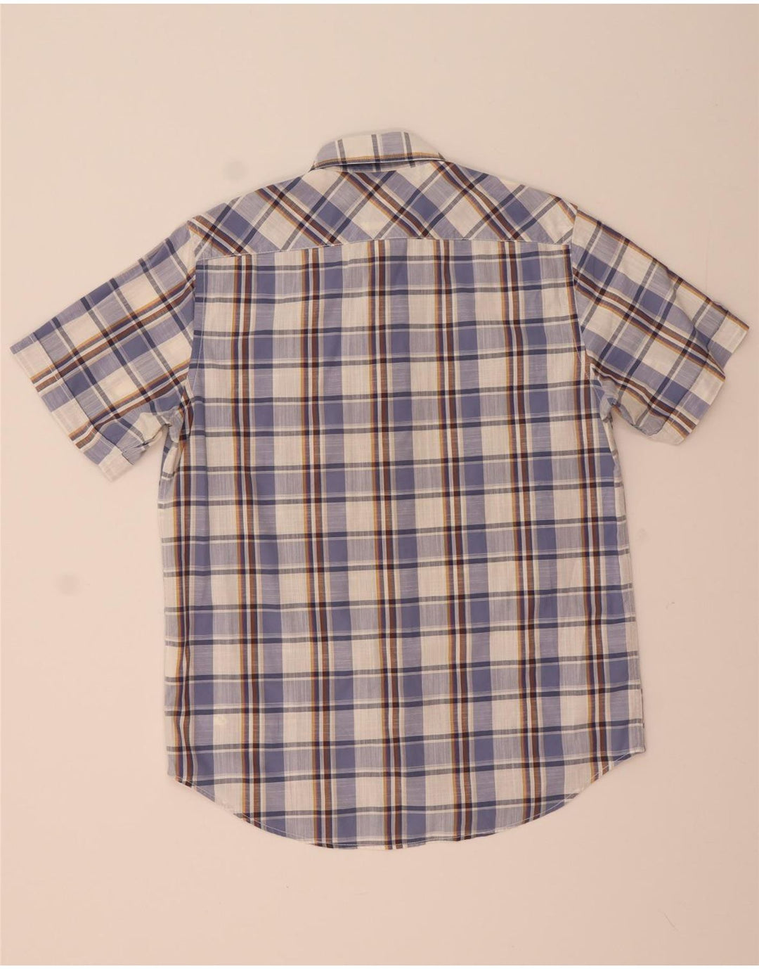 Marlboro Classics Kortærmet Herre skjorte med normal pasform Medium Blue Check