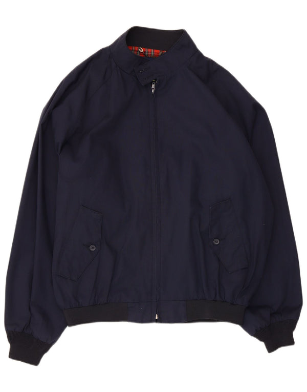 Vintage bomberjakke til mænd UK 42 XL marineblå polyester