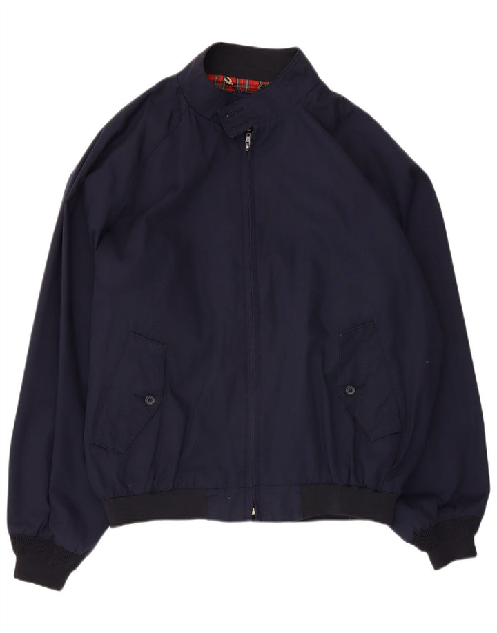 Vintage bomberjakke til mænd UK 42 XL marineblå polyester