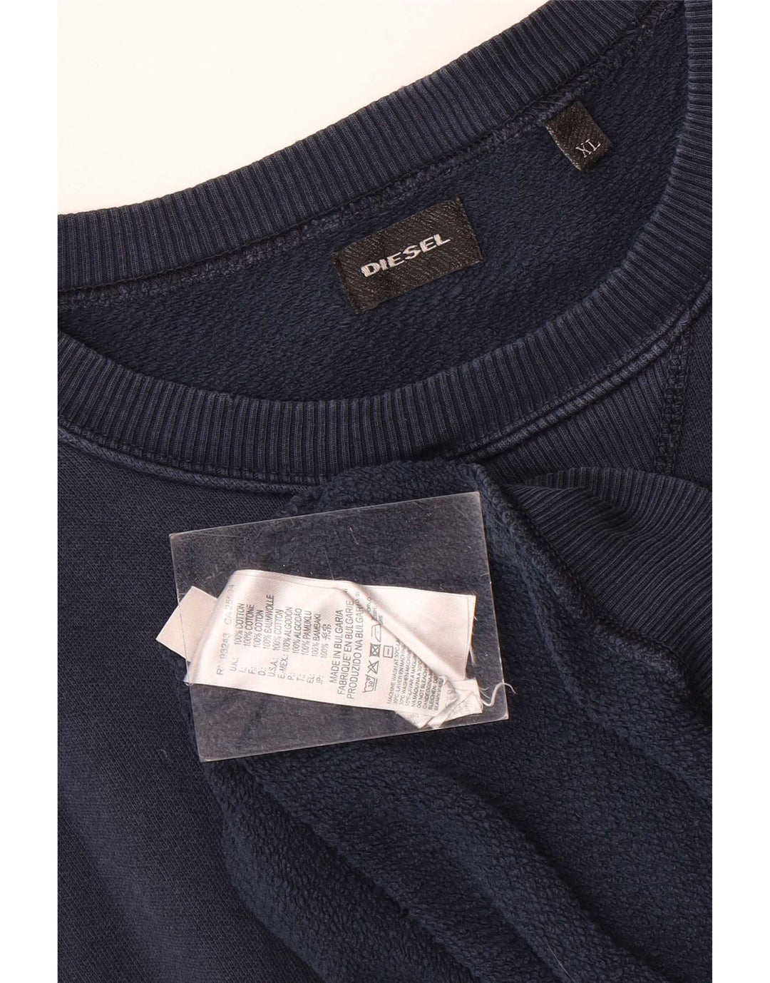 Diesel Herre Grafisk Sweatshirt Jumper XL Navy Blue