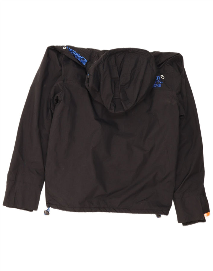 Superdry Herre grafisk vindjakke med hætte UK 42 XL sort polyester