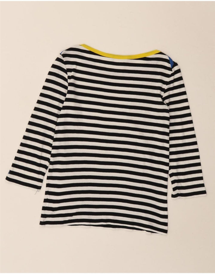 Benetton Dame Top 3/4 ærmer UK 8 Lille marineblå stribet