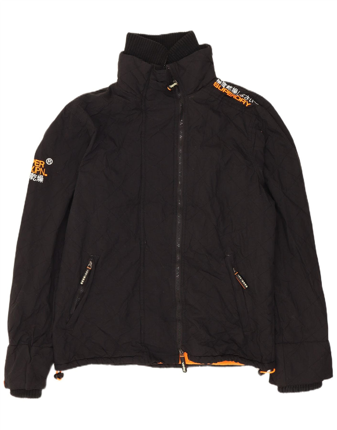 SUPERDRY Herre Windcheater Grafisk Windbreaker Jacket UK 40 Large Black