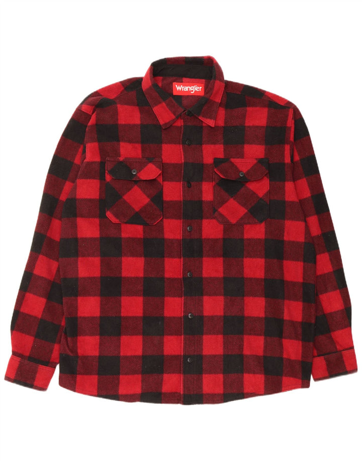 Wrangler herre flannel skjorte XL rød ternet polyester