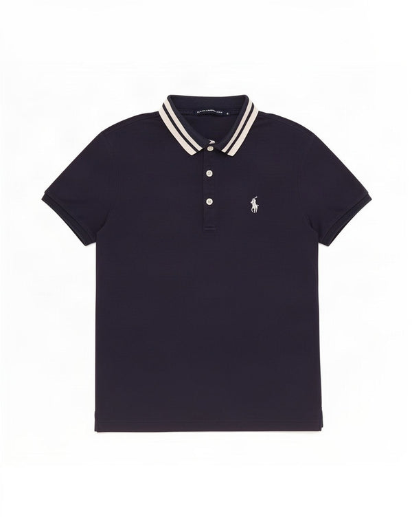 Ralph Lauren Womens Polo Shirt UK 10 Small Navy Blue