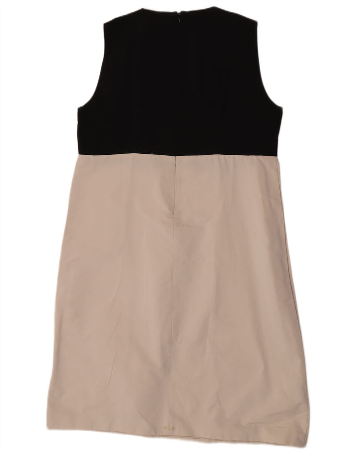 Max Mara Dame Ærmeløs Shift Dress UK 16 Large White Colourblock