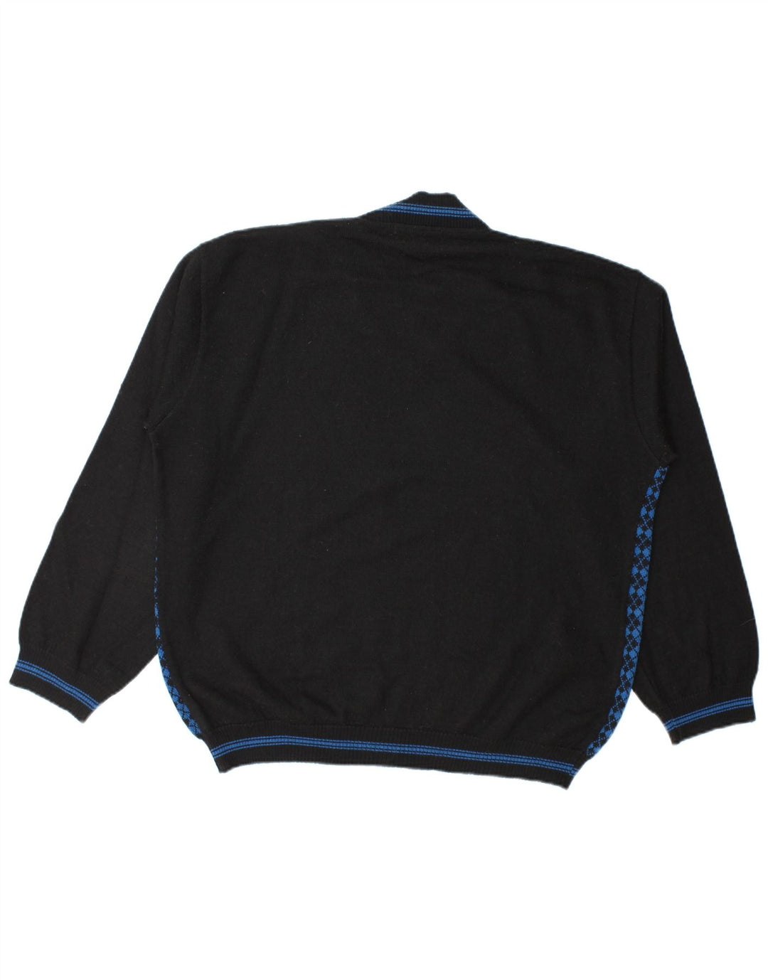 Island Herre V-hals sweater XL Blå Argyle/Diamond Wool