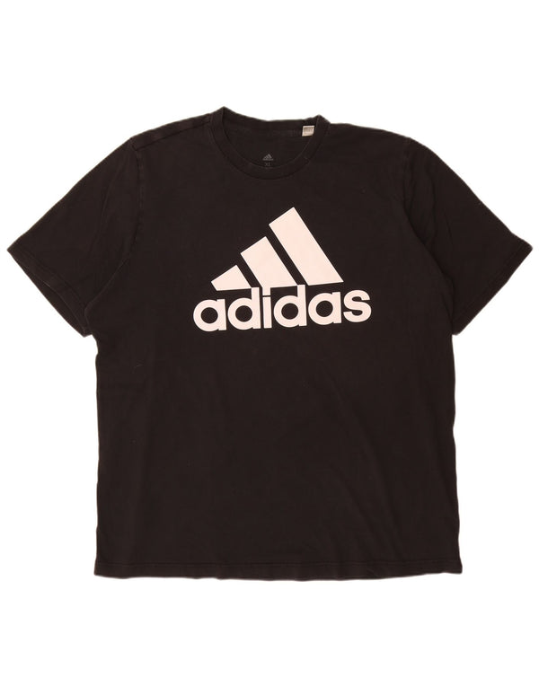 ADIDAS Grafisk T-shirt top til mænd XL sort bomuld
